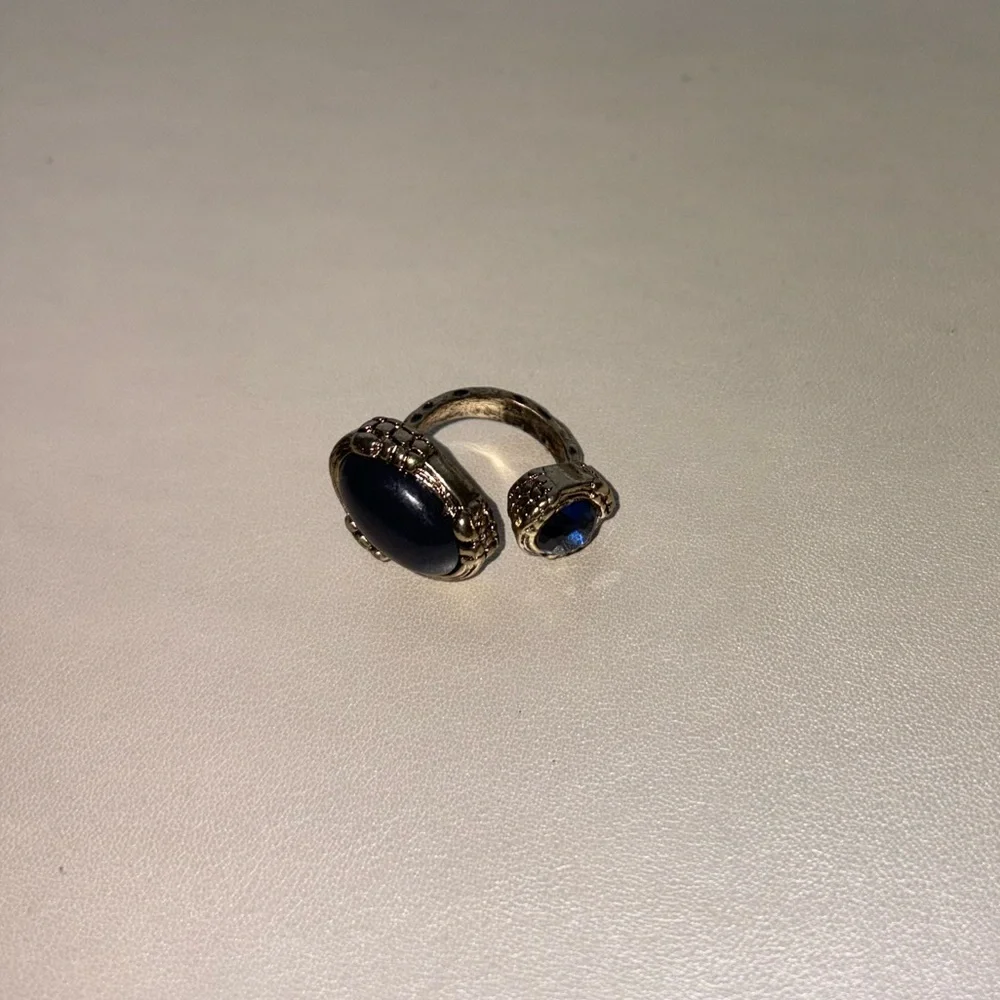 Blue Double Stone Ring